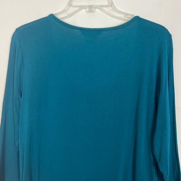 Christopher & Banks 3/4 Sleeve Sequin Blue Top Size S - Picture 7 of 11